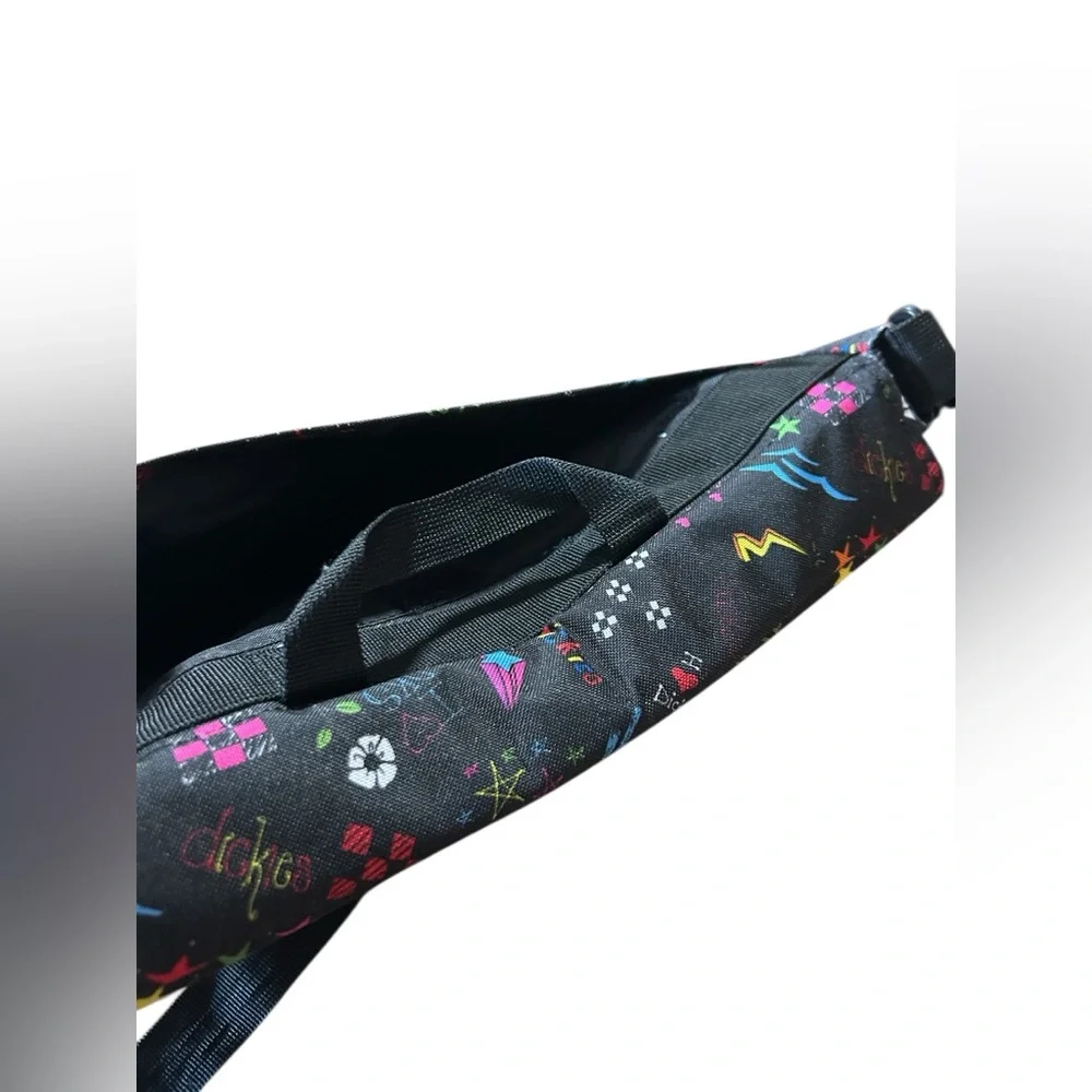 Dickies Black Laptop Messenger Bag with Multicolor Graphics